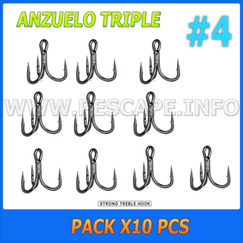 Anzuelo triple Para senuelos 4 X10pcs Bolsa