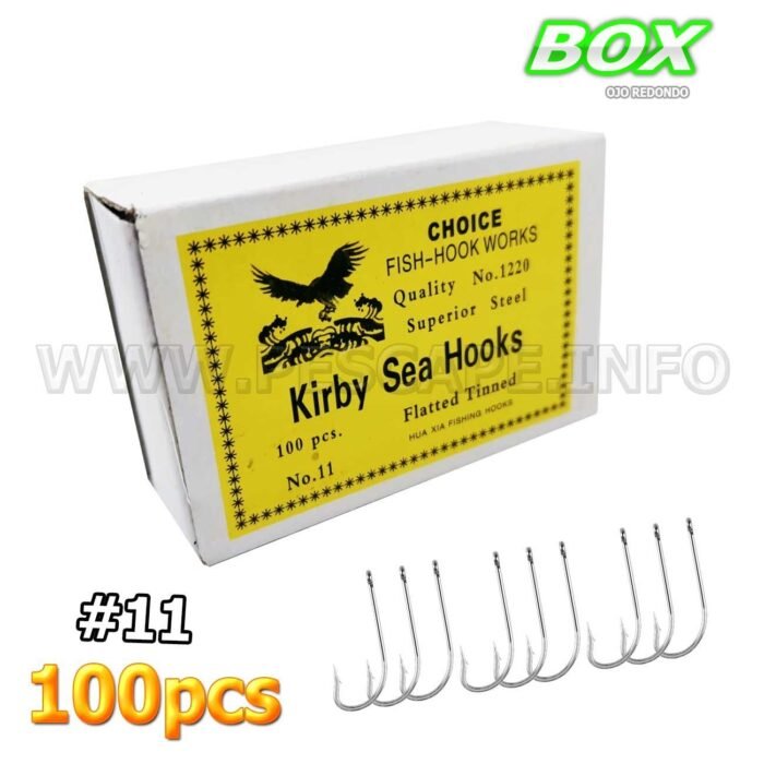 Anzuelos de pesca 11 Acero inoxidable Box 100pcs