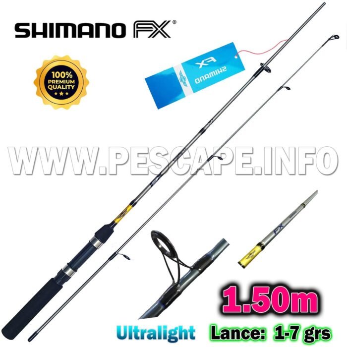 CANA SHIMANO FX 5ft ULTRALIGHT SPIN 2PC FXS50ULC2 1.50m Lance 1 7 grs