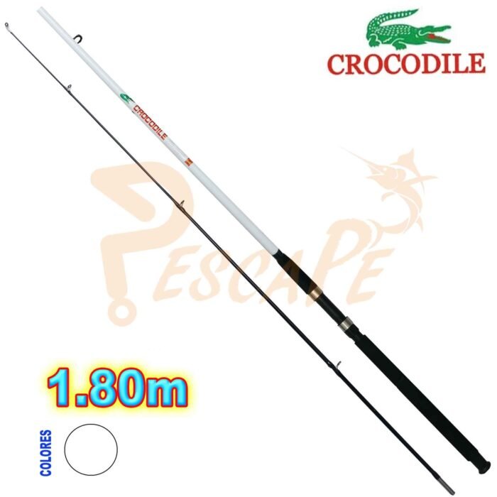 Cana Crocodrile 1.80m Alta calidad 2 cuerpos Fibra de Vidrio White