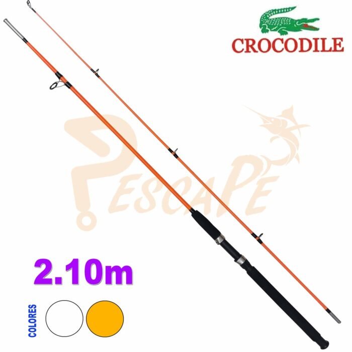 Cana Crocodrile 2.10m Alta calidad 2 cuerpos Fibra de Vidrio Orange