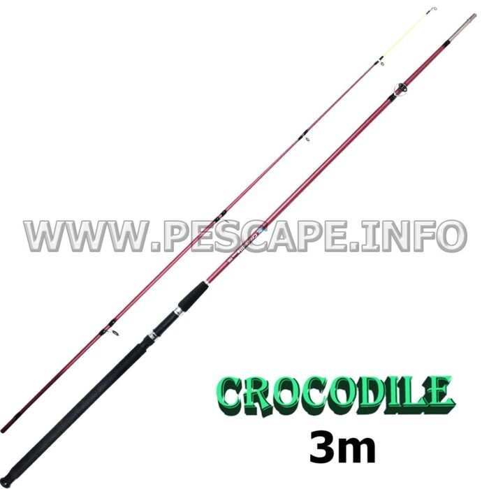 Cana de pescar crocodile 3m spinning 2 piezas – rojo