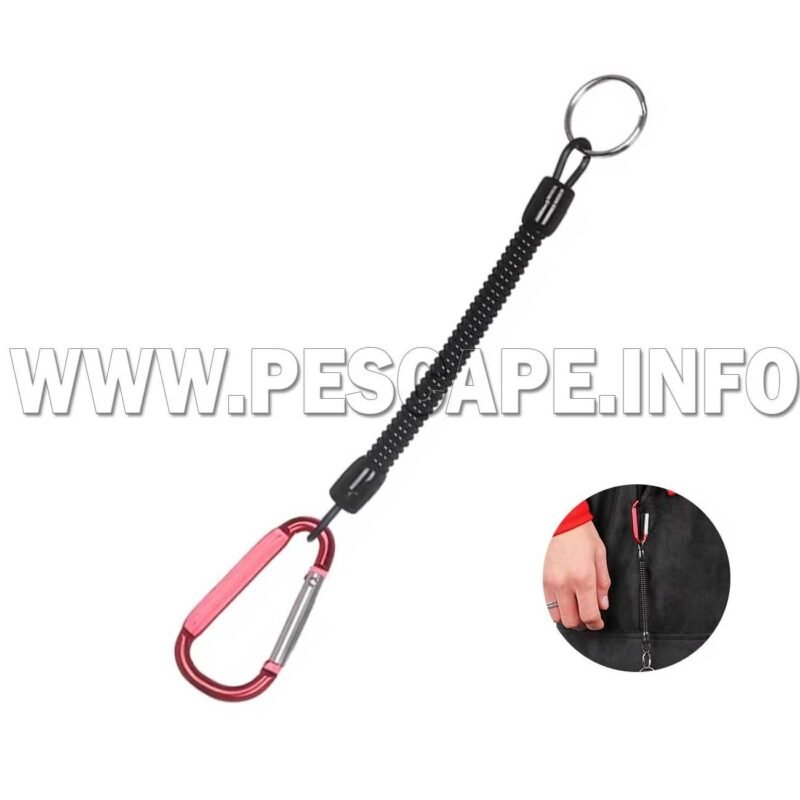 Colgador para pesca cordones multiuso cuerda Retractil Rojo