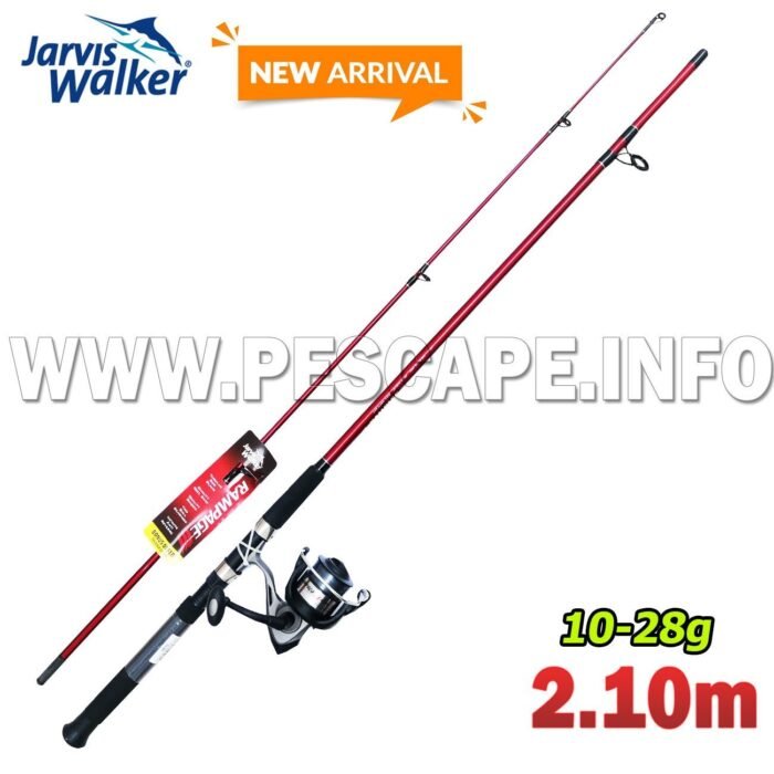 Combo Jarvis Walker Rampage 2.10m Fibra de Vidrio Carrete Playa Laguna Rios Red