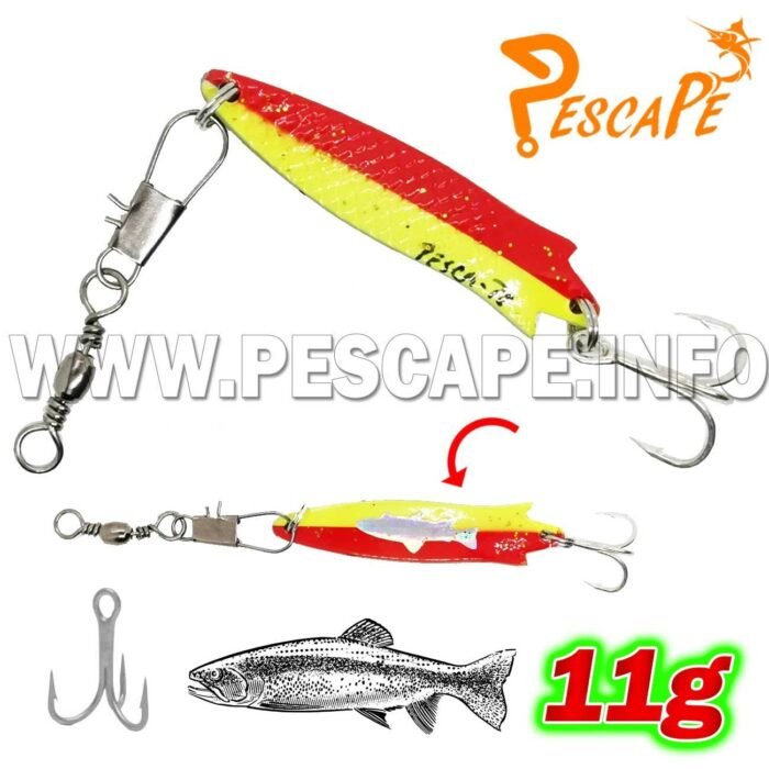 Cuchara Toby Spoon Lure Caramelitos para trucha 11g Yellow Red GRAY