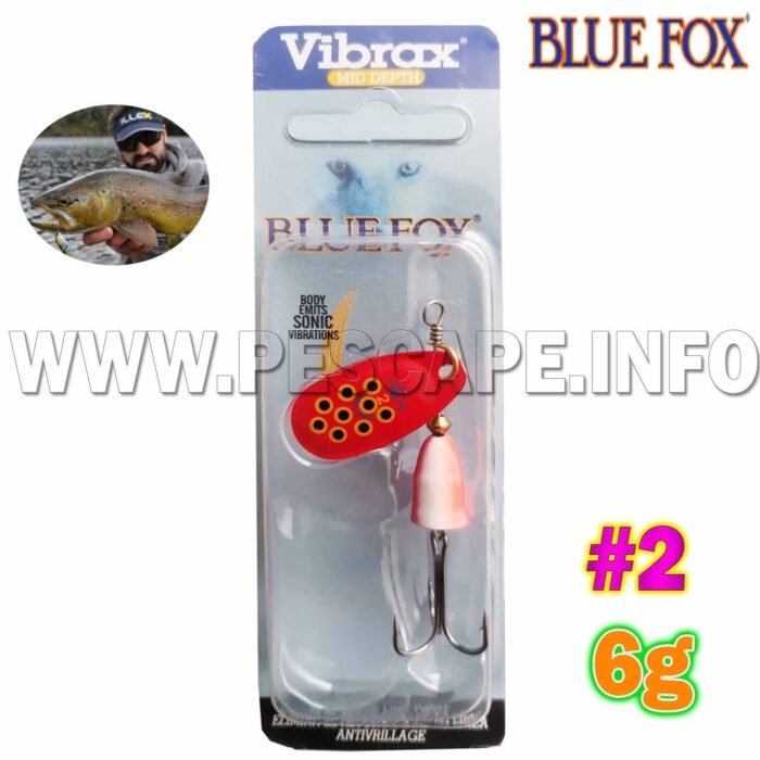 Cucharilla Blue Fox Vibrax Classic Vibrax RED