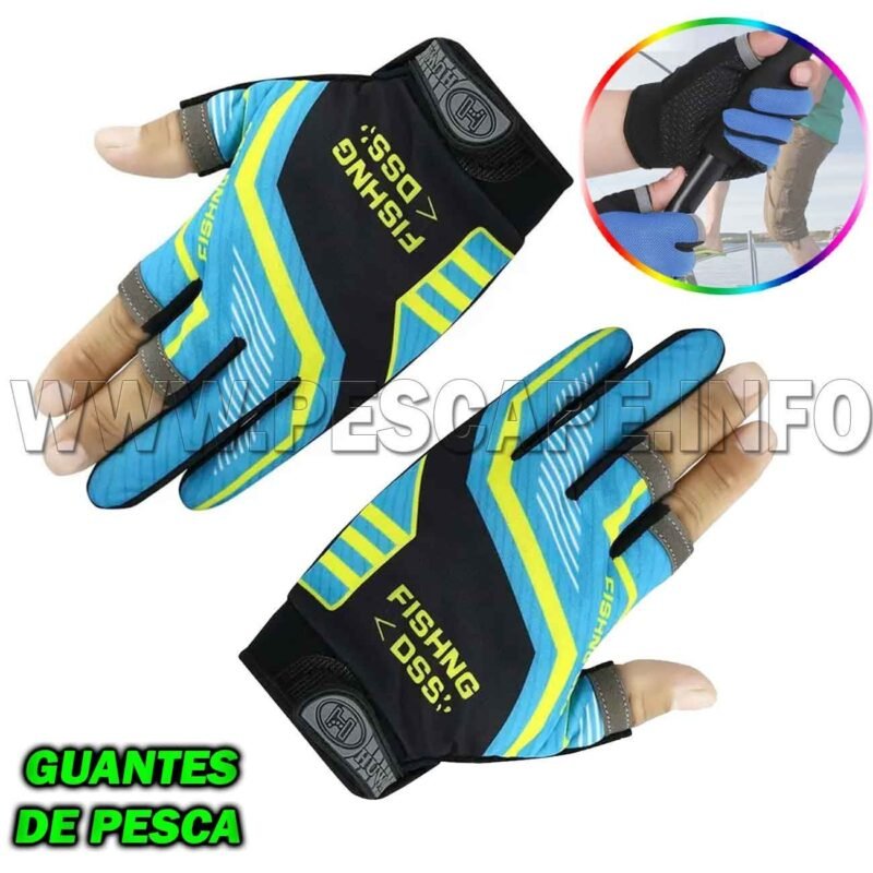 Guantes De Pesca Antideslizante transpirable blue