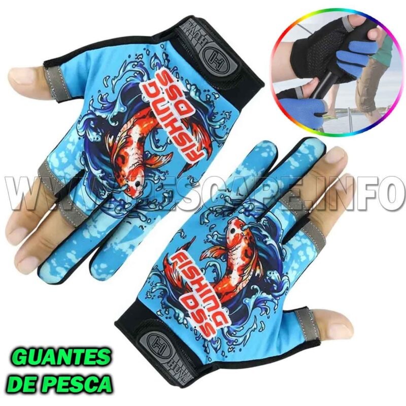 Guantes De Pesca Antideslizante transpirable color blue