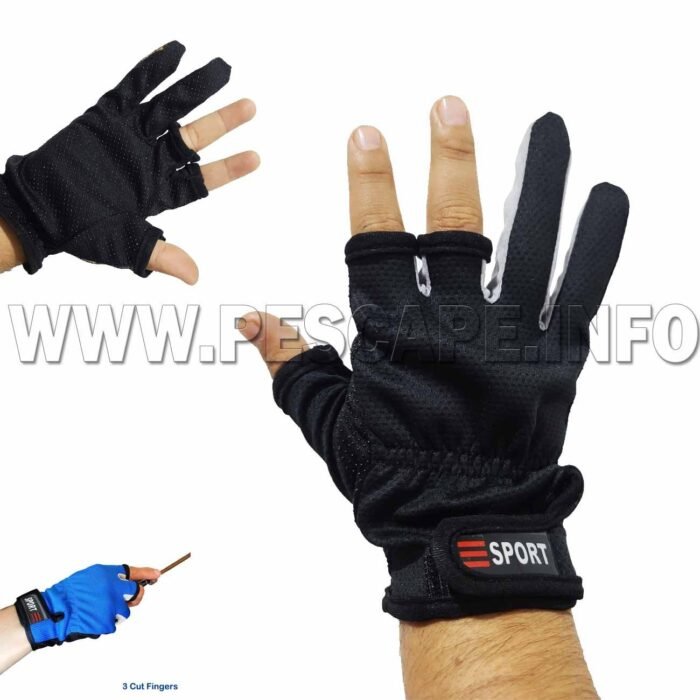 Guantes de Pesca Antideslizante Polieste Negro 1 Und Derecho