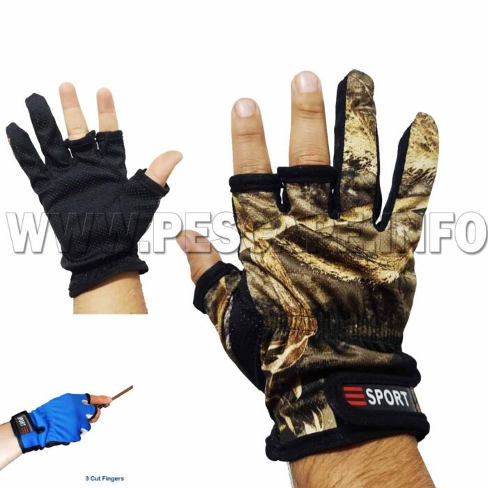 Guantes de Pesca Antideslizante Poliester Camuflado 1 Und Derecho