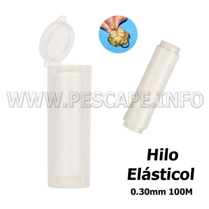 Hilo Elastico para carnadas 0.30mm 100M con estuche 1 UND