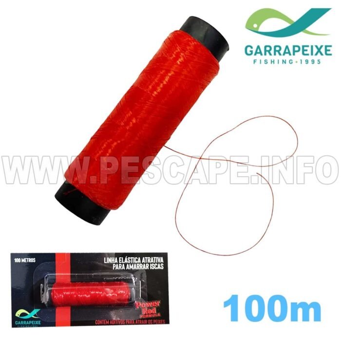 Hilo Eslastico para Carnada GARRAPEIXE 100m Red