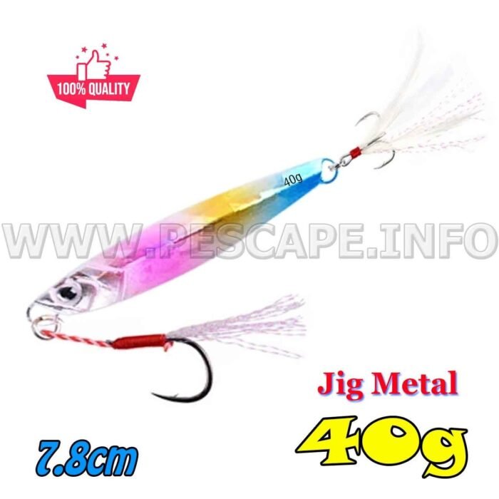 Jig Senuelos de Pesca Metal 40g 3D duro hundimiento 7.8cm Color 2