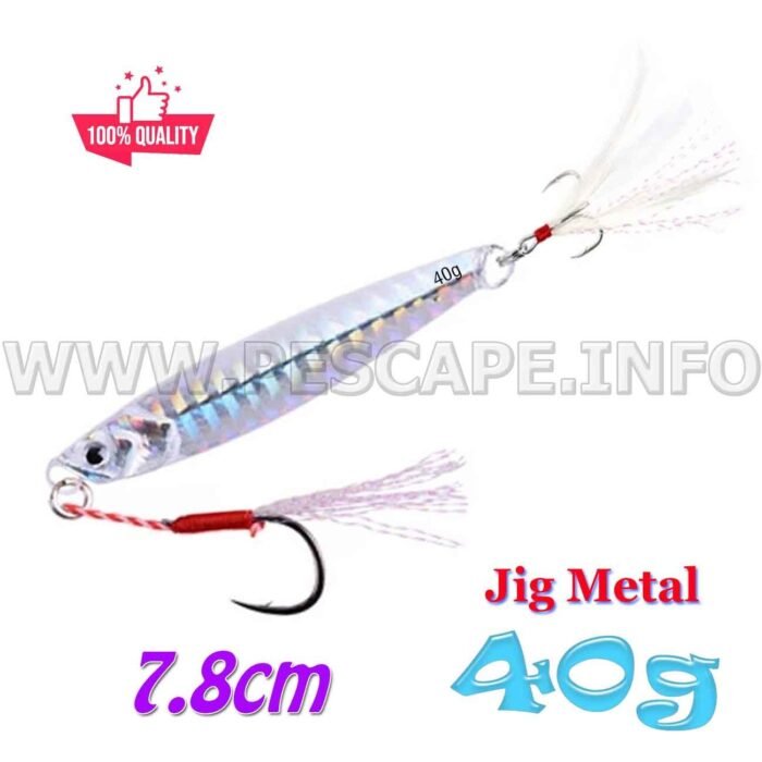 Jig Senuelos de Pesca Metal 40g 3D duro hundimiento 7.8cm Color 6