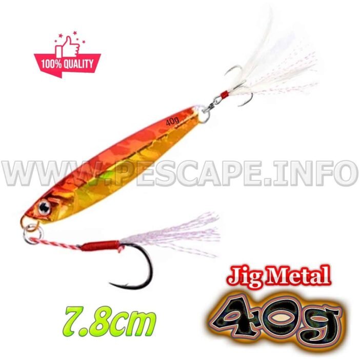 Jig Senuelos de Pesca Metal 40g 3D duro hundimiento 7.8cm Color 8