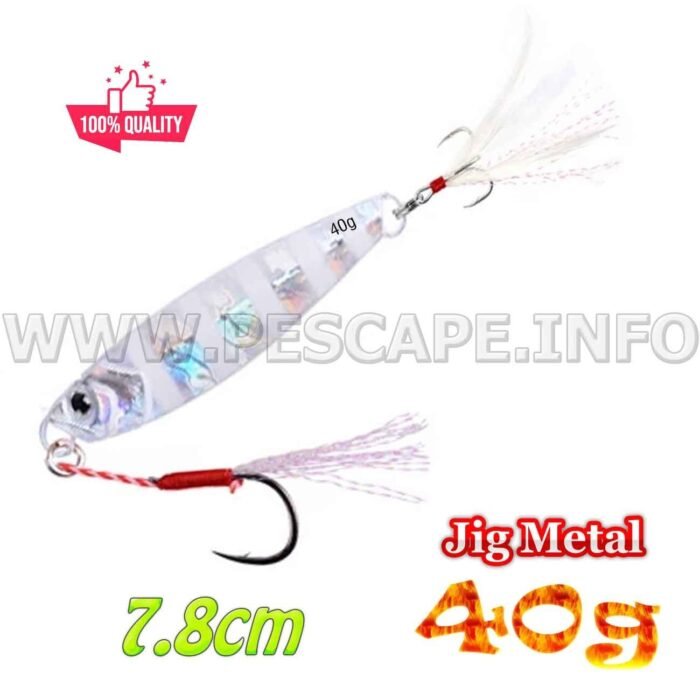 Jig Senuelos de Pesca Metal 40g 3D duro hundimiento 7.8cm Color 9