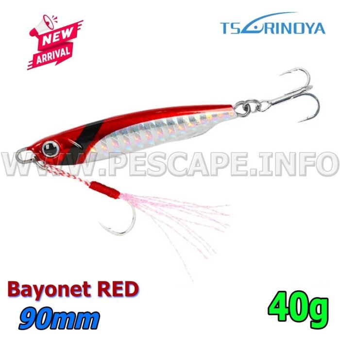 Jig TSURINOYA senuelo metal cast slim 40g 90mm Bayonet RED