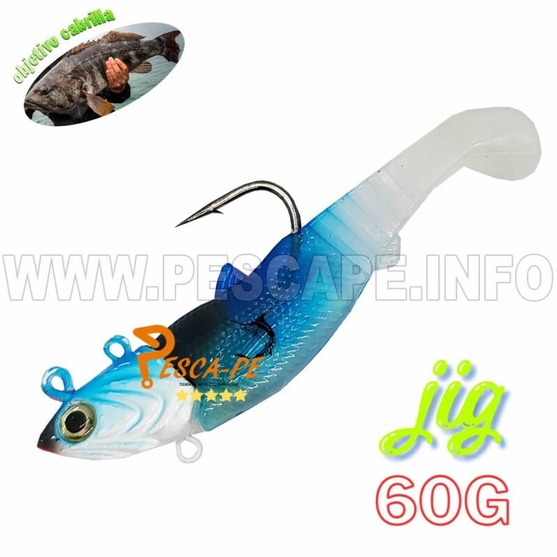 Jig Vinillo de silicona senuelo 11.5cm 60gr Blue