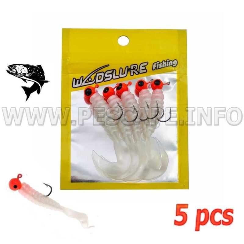 Kit de senuelos vinil para trucha Silicona Bait Tackle 3.5g 5pcs Color1