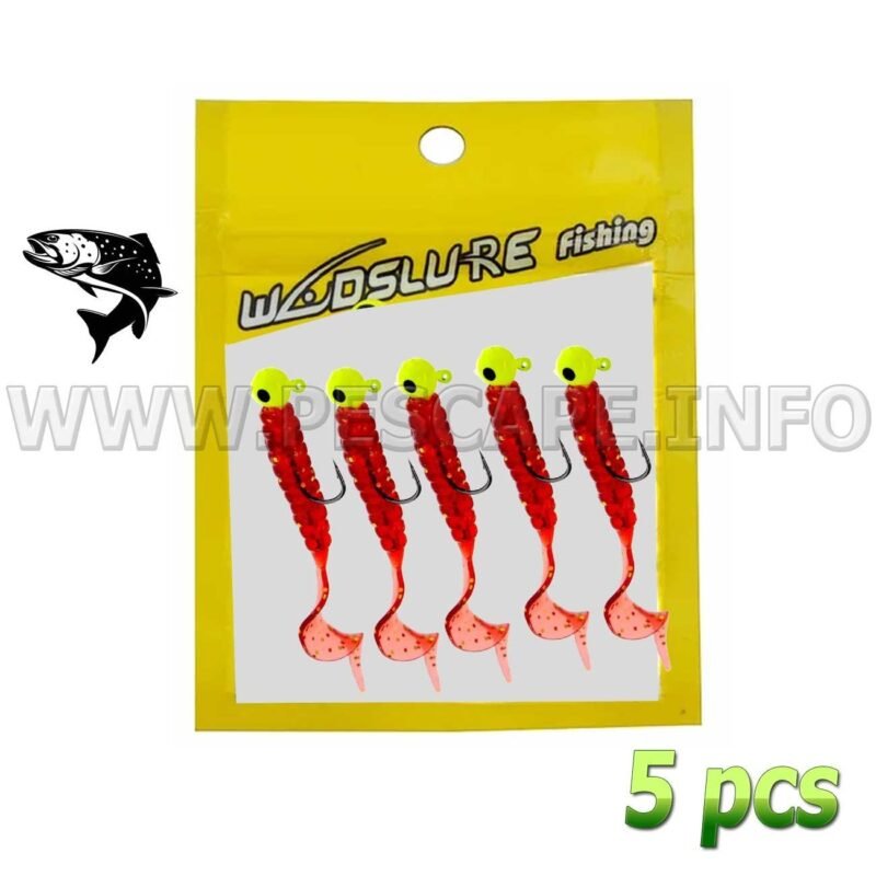 Kit de senuelos vinil para trucha Silicona Bait Tackle 3.5g 5pcs Color5