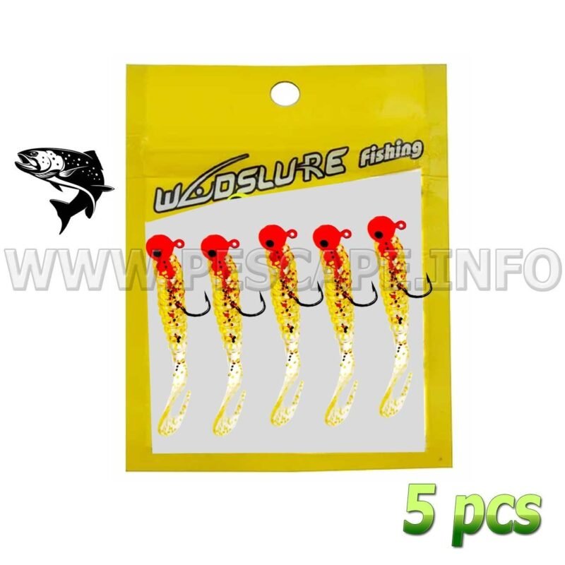 Kit de senuelos vinil para trucha Silicona Bait Tackle 3.5g 5pcs Color6