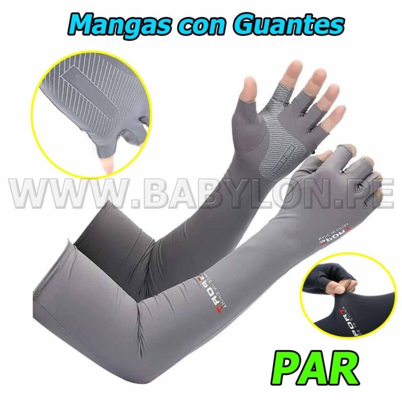 Mangas completo con Guantes Protectores de brazo para ciclismo GRAY