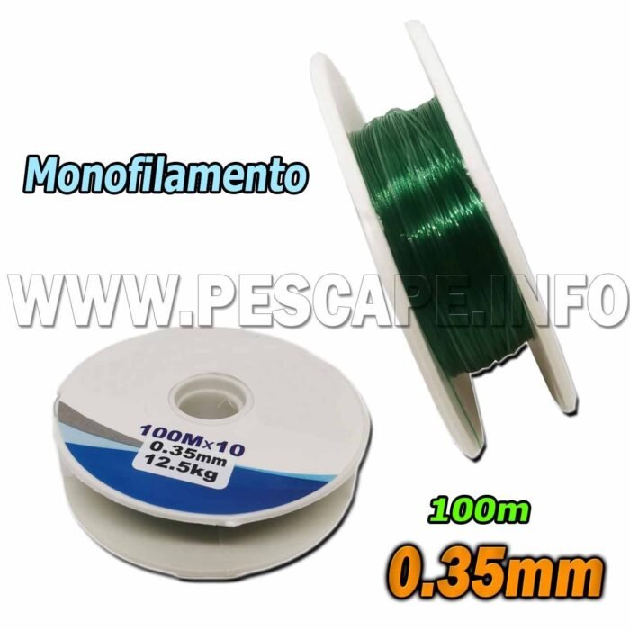 Monofilamento Nylon 0.35mm Green 12.5kg para Pesca 100m 1 rollo