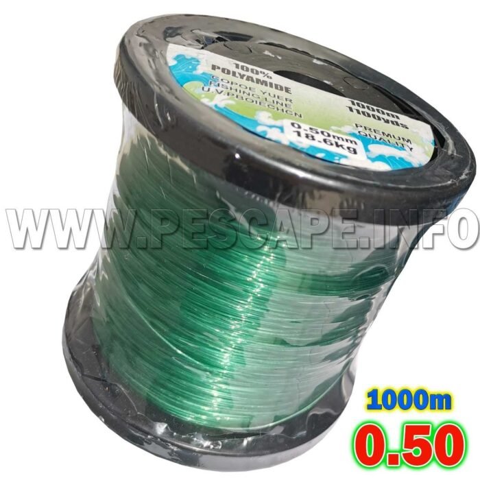 Nylon Monofilamento 0.50mm U.V 1000m Polyamide 18.6kg Premium