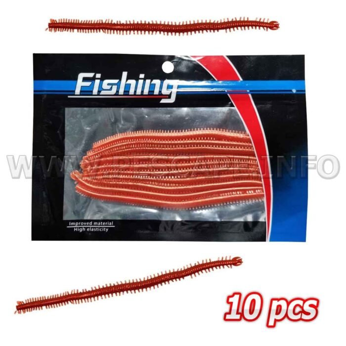 Paquete de gusanos de pesca Cebo 10pcs 14cm Marron