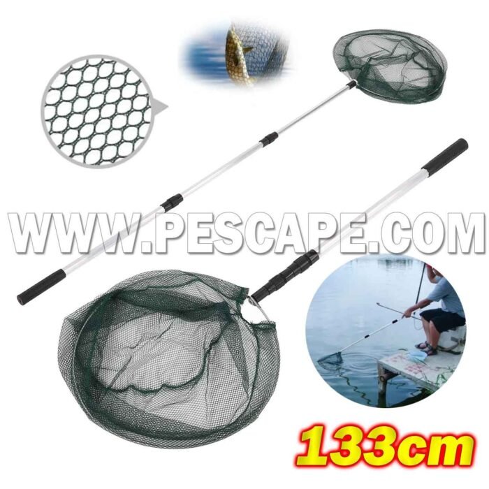 Red de aterrizaje para pesca con mango para capturar largo 133cm 1