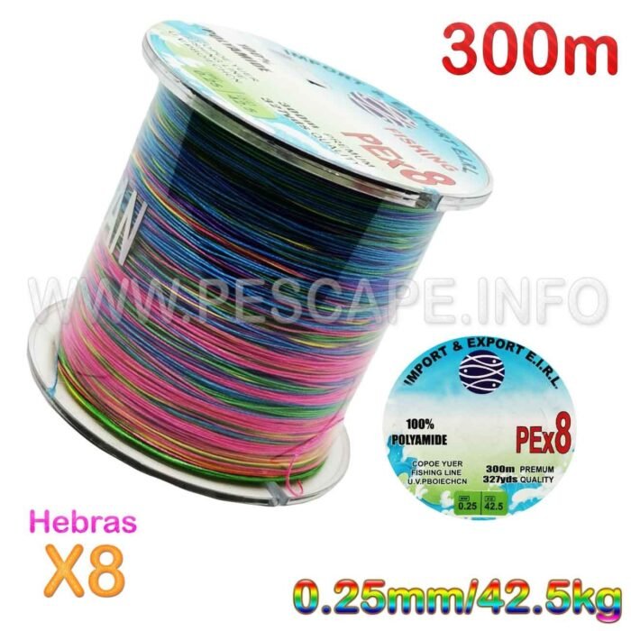 Sedal multifilamento 0.25mm PEx8 Polyamida 300m 42.5Kg