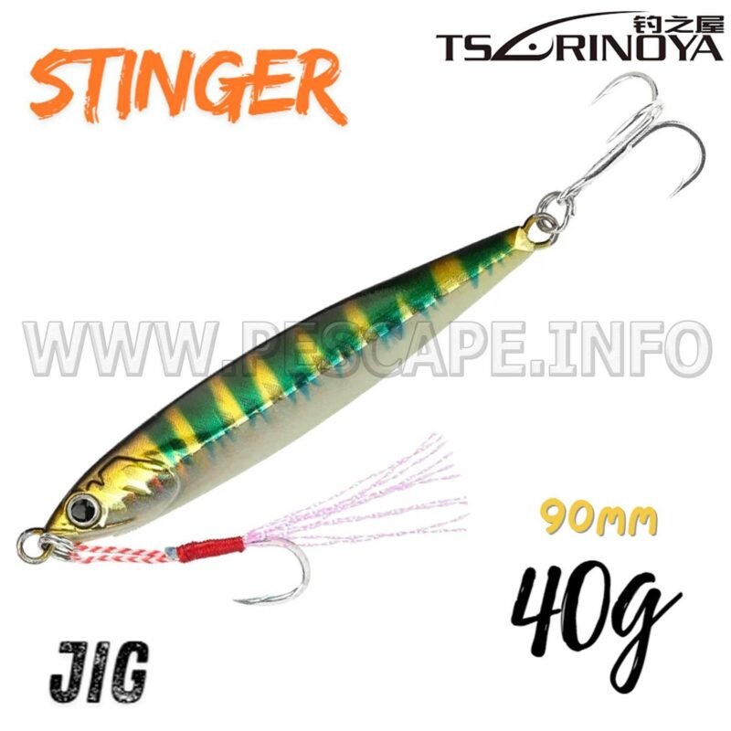 Senuelo Metal Jig TSURINOYA STINGER 40g Jigging 3D realista Color 3