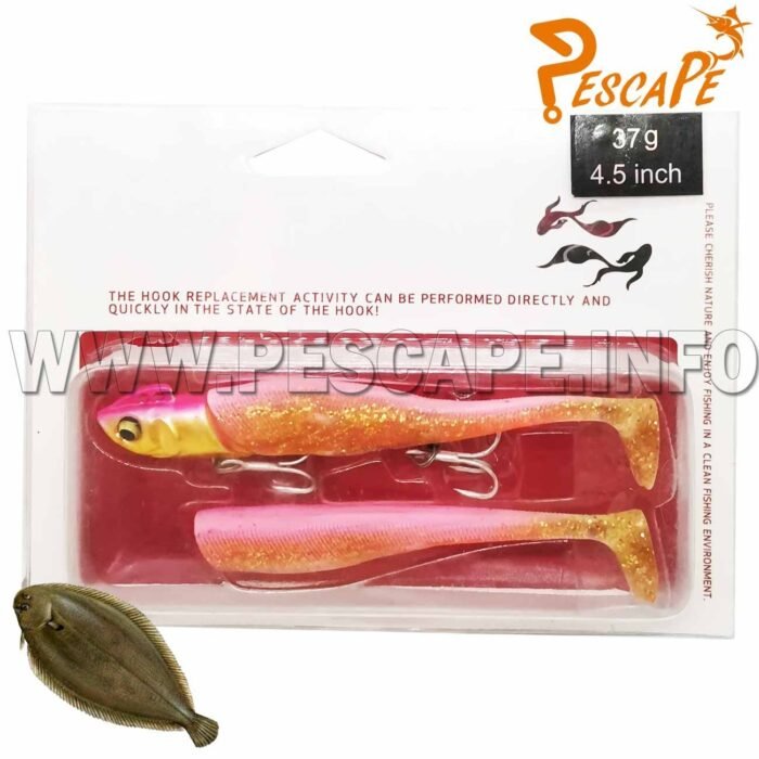 Senuelo Vinilo para Lenguado Silicona Corvina 37Gr triples 11.5cmB Pink