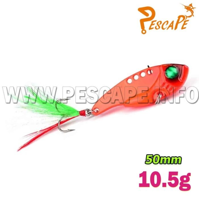 Senuelo cuchara 3D metal Wobble 10.5g SpoonBait 50mm Red