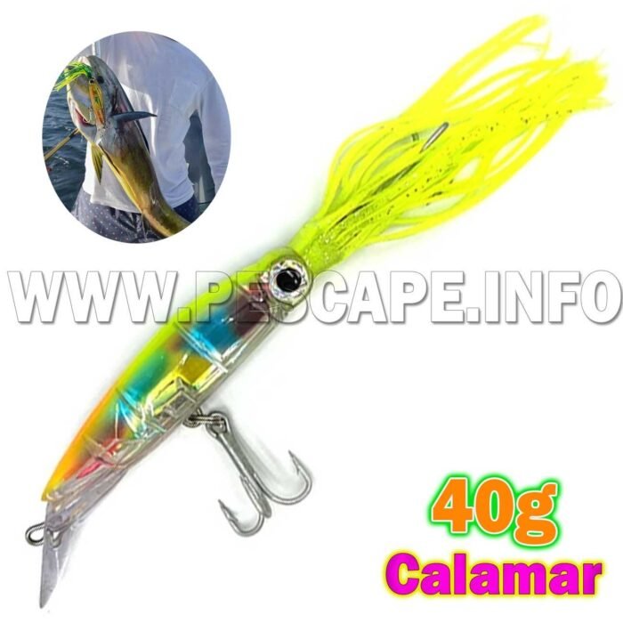 Senuelo de Calamar de pulpo grande para Pericos 40g Yellow