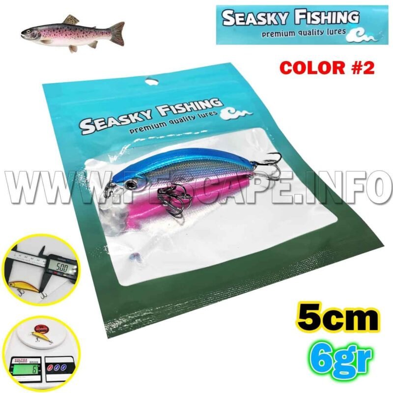 Senuelo de Pesca de diseno Japones 6gr Truchas 5cm Realista 3D Color 2