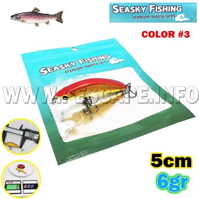 Senuelo de Pesca de diseno Japones 6gr Truchas 5cm Realista 3D Color 3 1