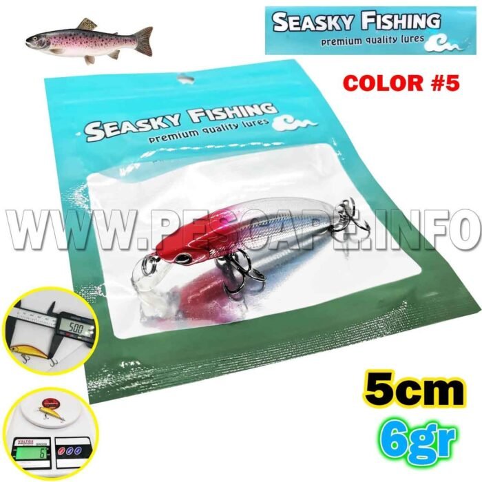 Senuelo de Pesca de diseno Japones 6gr Truchas 5cm Realista 3D Color 5 1