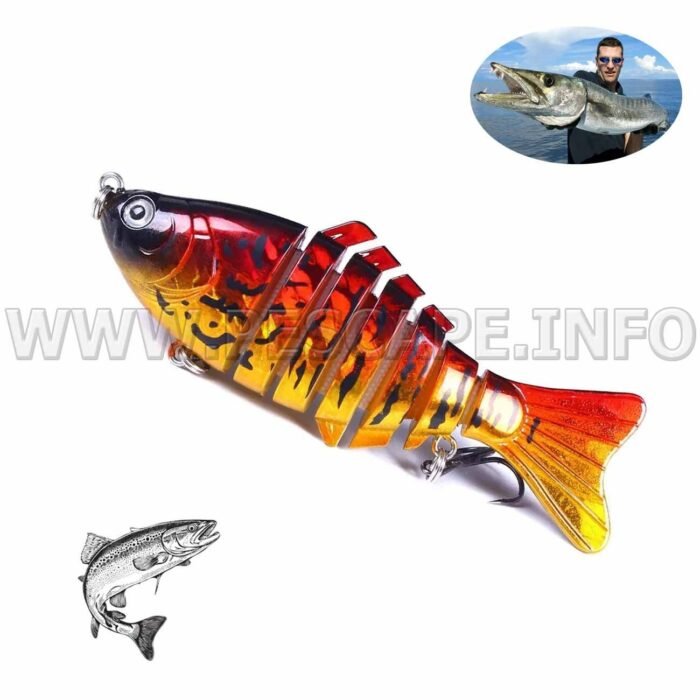 Senuelo de pesca anudado sumergido Minnow Realista 3D 1 pcs Color1
