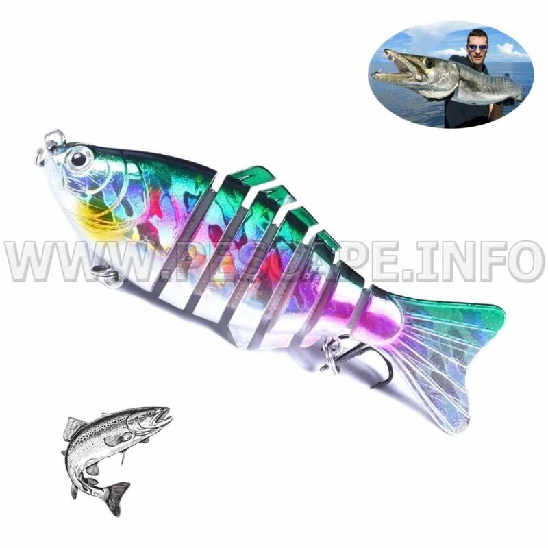 Senuelo de pesca anudado sumergido Minnow Realista 3D 1 pcs Color3