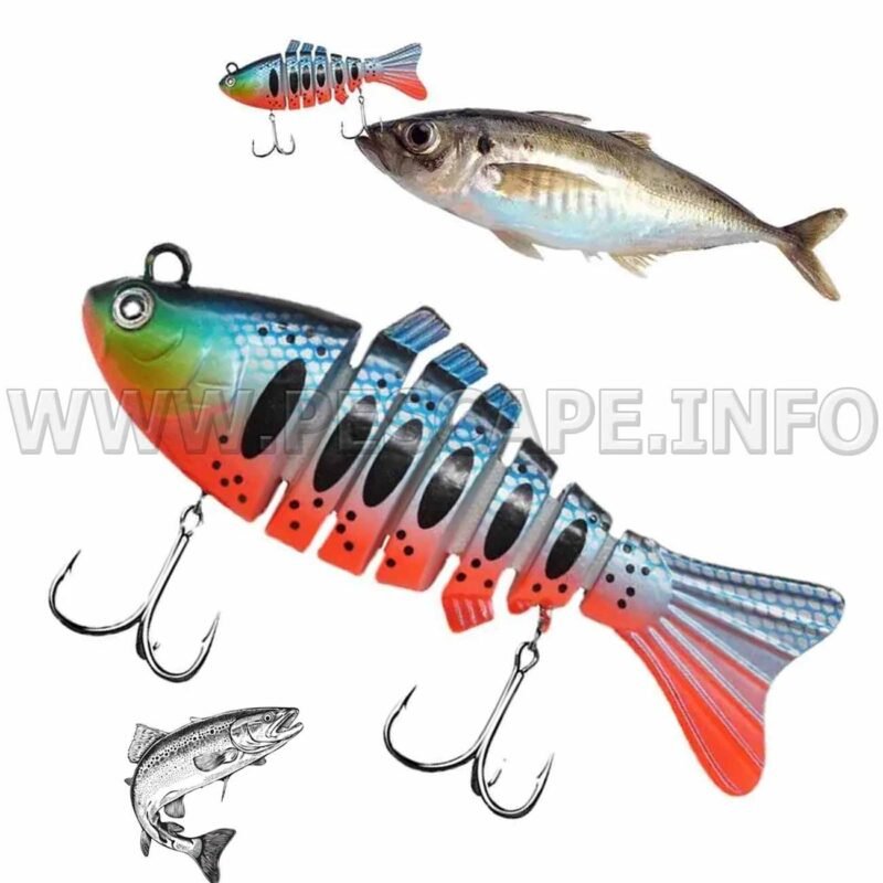 Senuelo de pesca anudado sumergido Minnow Realista 3D 1 pcs Color6