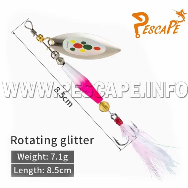 Senuelo para trucha Spinner giratorio de 7g pluma M1