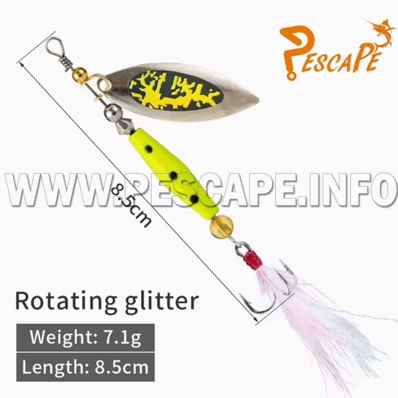 Senuelo para trucha Spinner giratorio de 7g pluma M3