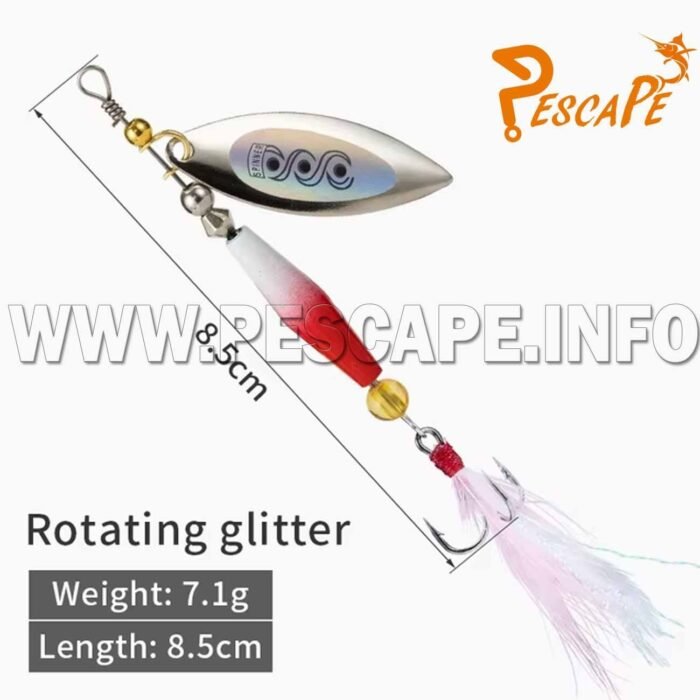 Senuelo para trucha Spinner giratorio de 7g pluma M4