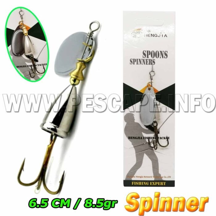 Senuelos de Pesca de Metal duro Trucha Spinners 6.5cm Spoons 8.5gr 1 und