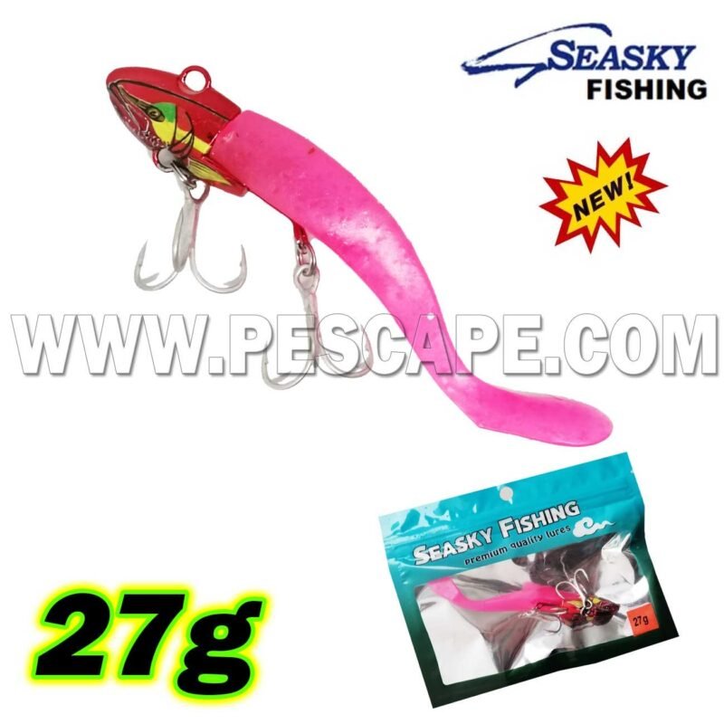 Vinilo Seasky Fishing Anzuelo triple para lenguados 27gr 01pcs Pink Red