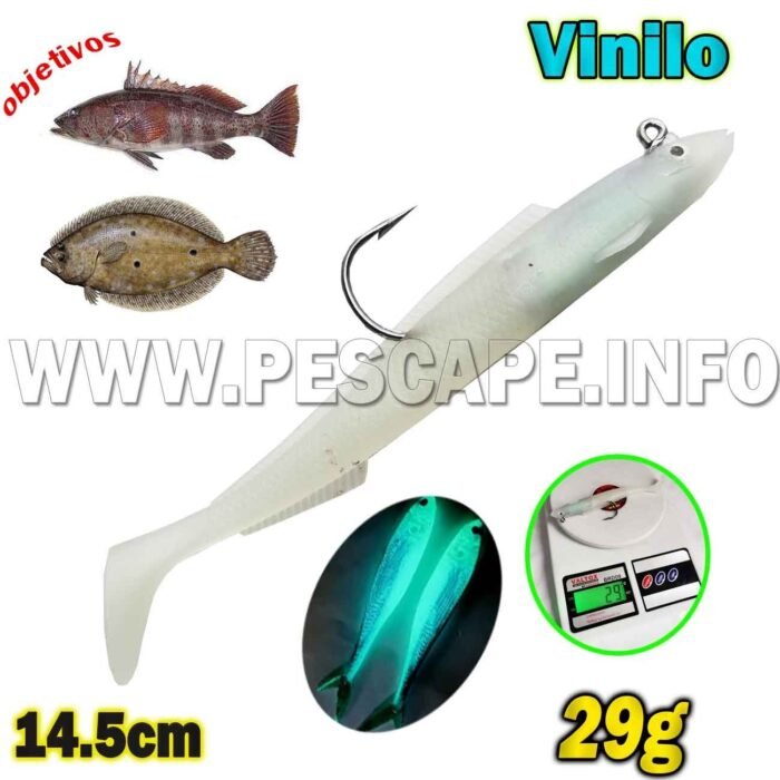 Vinilo de pesca Cabrillas Lenguados Senuelos Crankbait 14