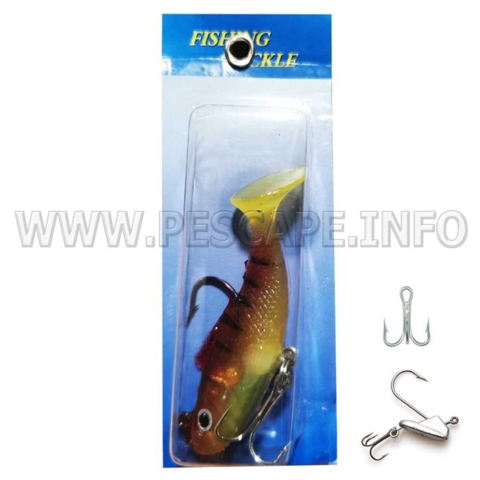 Vinilo para pesca con 2 anzuelos 6cm Senuelo realista 3D Color3