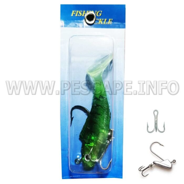 Vinilo para pesca con 2 anzuelos 6cm Senuelo realista 3D Color4